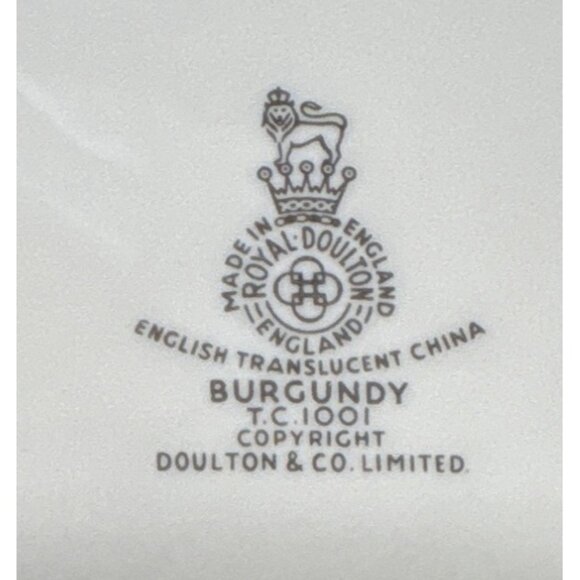 Royal Doulton BURGUNDY Bread Plate TC1001 6.5" Translucent China Set of 4 - Picture 7 of 8